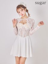 XS-Lサイズあり【SETTAN/セッタン】2way/ コルセット風/ ボレロ/ キャミソール/ レース/ スパンコール/ Aライン/ フレア/ ミニドレス / キャバドレス[OF2]