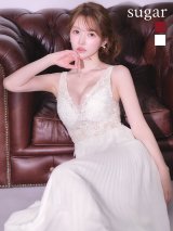 XS-Lサイズあり【SETTAN/セッタン】ラメ/ プリーツ/ ラインストーン/ 刺繍/ シアー/ ノースリーブ/ Aライン/ フレア/ ロングドレス / キャバドレス long[OF2]