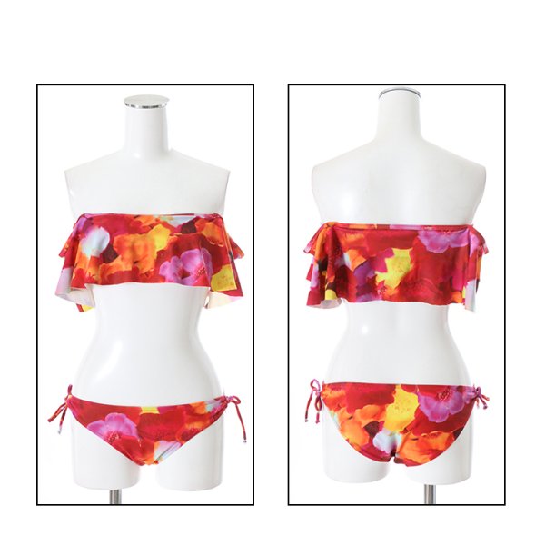 画像8: 【即日発送】【水着セール】【ビキニ】【水着】リゾートフラワーオフショルビキニ　[YMT]