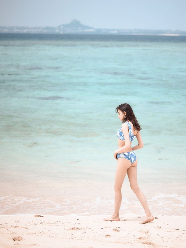 画像8: 【即日発送】【水着セール】【ビキニ】【水着】ワンショルダーバイカラーリーフビキニ[YMT]