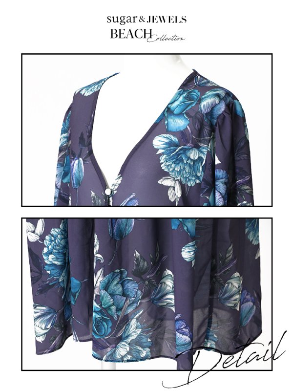 画像14: 【即日発送】SALE！【ビキニ】【水着】ペプラムフリルモーヴパープルフラワービキニ [YMT]