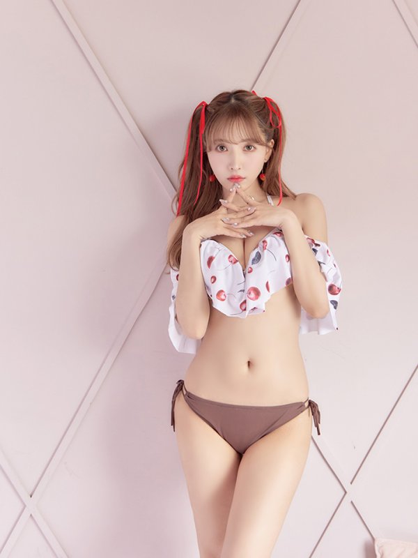 画像10: 【即日発送】【ビキニ】【水着】フリルショルダーさくらんぼビキニ[YMT]