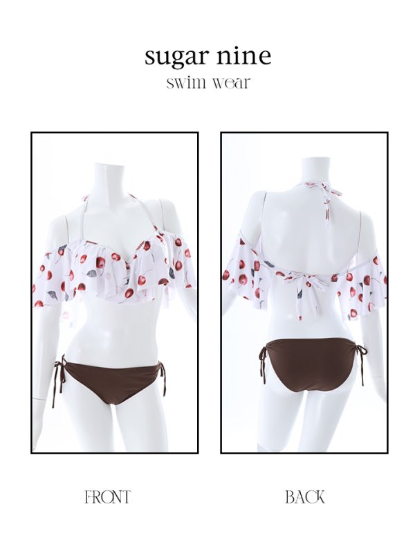 画像15: 【即日発送】【ビキニ】【水着】フリルショルダーさくらんぼビキニ[YMT]