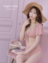 【ビキニ】【水着】袖ありギャザーハイウエストビキニ[YMT]