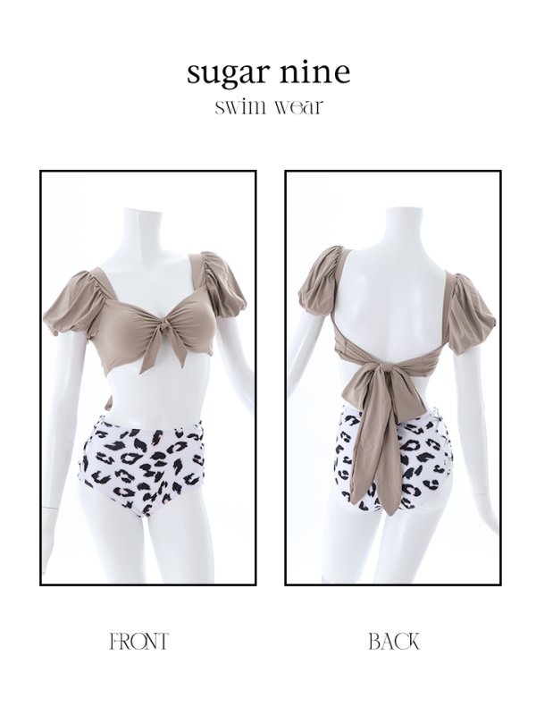 画像10: 【即日発送】【ビキニ】【水着】袖ありギャザーダルメシアンビキニ[YMT]