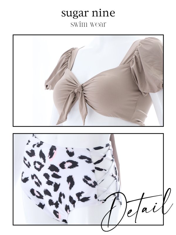 画像11: 【即日発送】【ビキニ】【水着】袖ありギャザーダルメシアンビキニ[YMT]