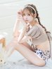 画像2: 【ビキニ】【水着】袖ありギャザーダルメシアンビキニ[YMT] (2)