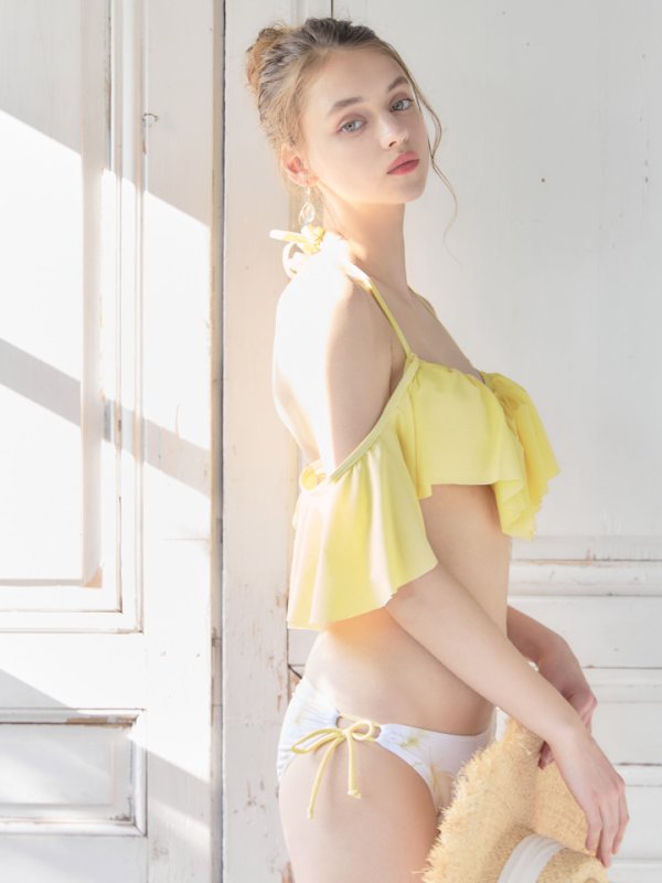 画像9: 【即日発送】【ビキニ】【水着】フリルショルダーフラワービキニ[YMT]
