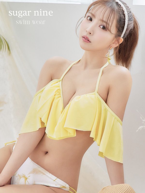 画像3: 【即日発送】【ビキニ】【水着】フリルショルダーフラワービキニ[YMT]