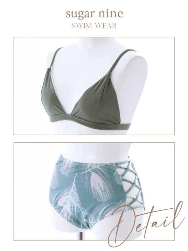 画像11: 【即日発送】【水着セール】【ビキニ】【水着】ボタニカル柄ハイウエストビキニ[YMT]