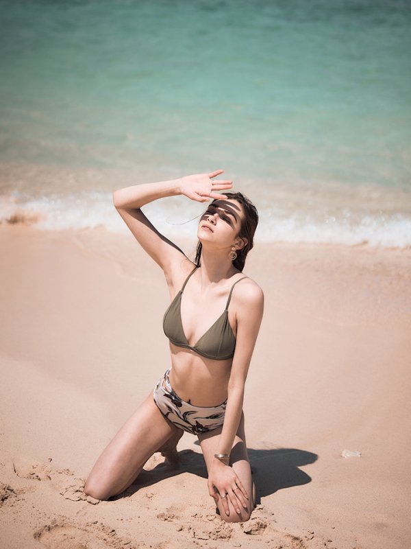 画像8: 【即日発送】【水着セール】【ビキニ】【水着】ボタニカル柄ハイウエストビキニ[YMT]