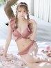 画像5: 【即日発送！】【ビキニ】【水着】ショルダーフリルクロスビキニ/無地/シンプル[YMT]