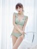 画像2: 【ビキニ】【水着】ショルダーフリルクロスビキニ/無地/シンプル[YMT]【一部予約 / 7月上旬発送予定】 (2)