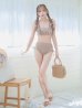 画像41: 【ビキニ】【水着】フリルショルダービキニ/ハイウエスト/無地/シンプル[YMT]