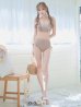 画像34: 【ビキニ】【水着】フリルショルダービキニ/ハイウエスト/無地/シンプル[YMT]