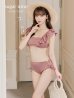 画像2: 【ビキニ】【水着】フリルショルダービキニ/ハイウエスト/無地/シンプル[YMT] (2)