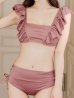 画像5: 【ビキニ】【水着】フリルショルダービキニ/ハイウエスト/無地/シンプル[YMT]