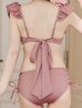 画像6: 【ビキニ】【水着】フリルショルダービキニ/ハイウエスト/無地/シンプル[YMT]