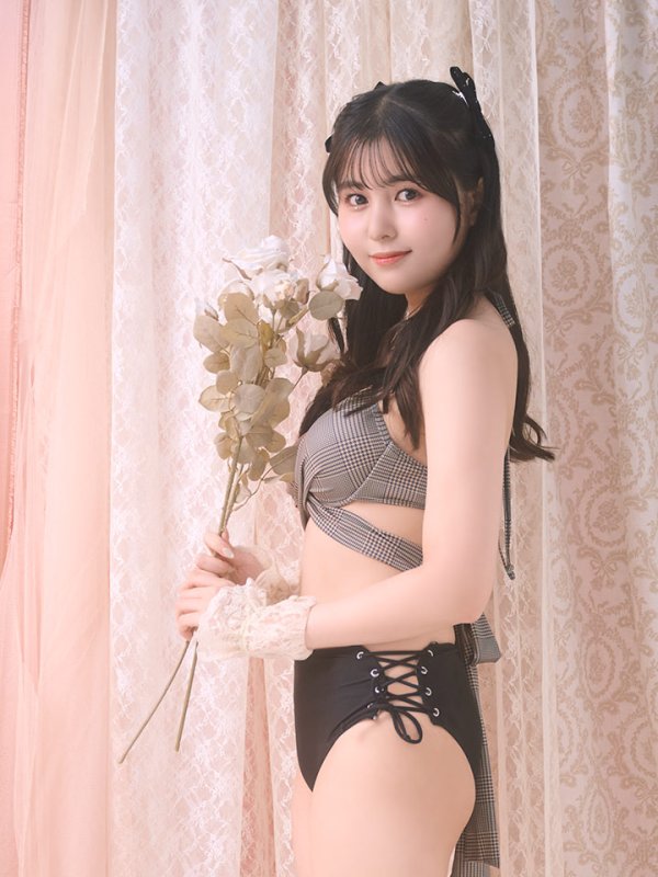 画像7: 【即日発送】【ビキニ】【水着】ブラウンチェックハイウエストビキニ[M192-SW-23PY][YMT]