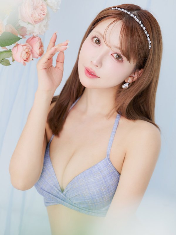 画像20: 【即日発送】【ビキニ】【水着】ツイードプリント バッククロスリボン クロスビキニ 2点セット [YMT]