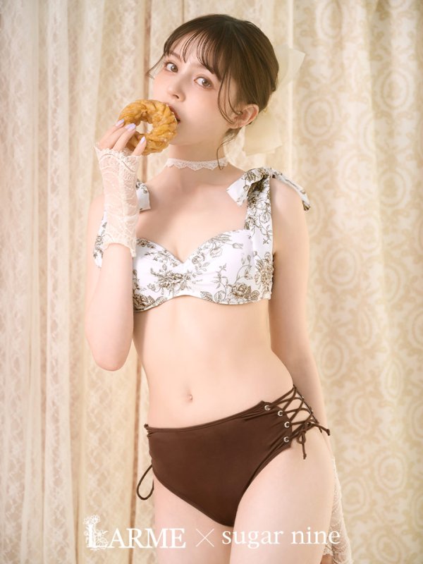 画像2: 【ビキニ】【水着】トワルドジュイ柄 / ショルダーリボンビキニ[YMT]