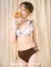画像2: 【ビキニ】【水着】トワルドジュイ柄 / ショルダーリボンビキニ[YMT] (2)
