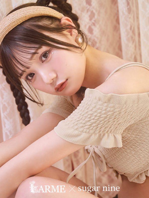 画像2: 【ビキニ】【水着】オフショルビキニ /無地/シャーリング/ニット/2点セット[YMT]