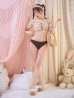 画像4: 【ビキニ】【水着】オフショルビキニ /無地/シャーリング/ニット/2点セット[YMT]