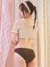 画像6: 【ビキニ】【水着】オフショルビキニ /無地/シャーリング/ニット/2点セット[YMT]