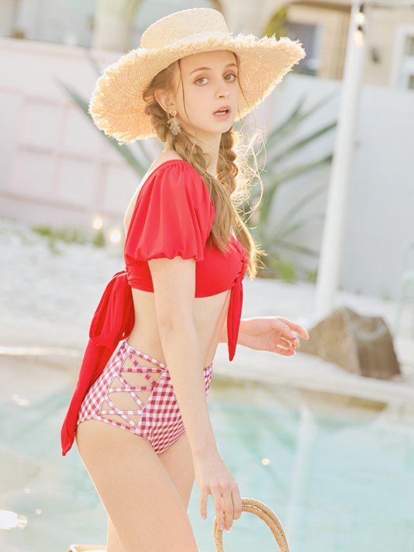 画像13: 【即日発送】【ビキニ】【水着】パフスリーブ2wayビキニ[YMT]