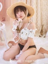 【ビキニ】【水着】オフショルビキニ /花柄/シャーリング/ニット/2点セット[YMT]