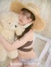 画像3: 【ビキニ】【水着】リーフ柄バッククロスリボンビキニ/ハイウエスト[YMT]