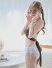 画像9: 【ビキニ】【水着】リーフ柄バッククロスリボンビキニ/ハイウエスト[YMT]