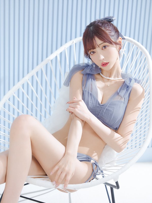 画像1: 【ビキニ】【水着】チュールリボン バストアップ ビキニ 2点セット[YMT]【一部予約 / 6月下旬-7月上旬発送予定】