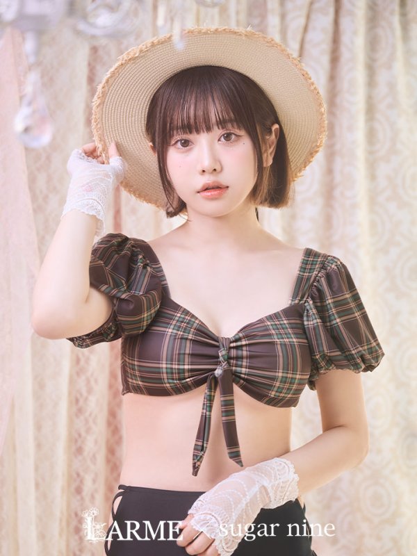 画像2: 【ビキニ】【水着】パフスリーブ2wayビキニ[M214-SW-23PY][HC03]