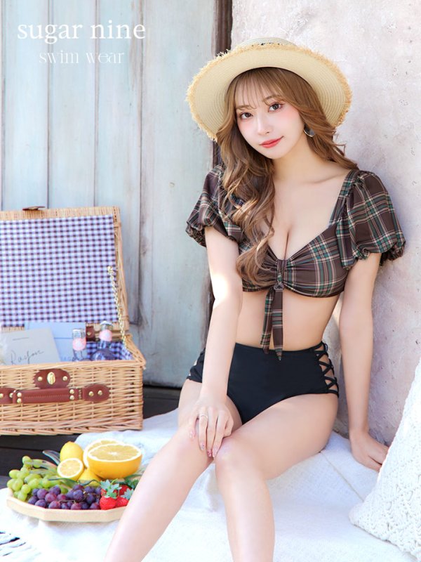 画像1: 【ビキニ】【水着】パフスリーブ2wayビキニ[M214-SW-23PY][YMT]