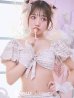 画像2: 【ビキニ】【水着】パフスリーブ 2way ツイードプリント ビキニ 2点セット[YMT] (2)