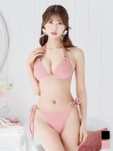 【即日発送！】【ビキニ】【水着】ワッフル生地シンプルトライアングルビキニ  2点セット[YMT]