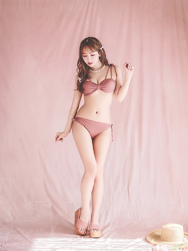 画像16: 【即日発送】【ビキニ】【水着】ショルダー紐シンプルビキニ 2点セット（MG-K018）[YMT]