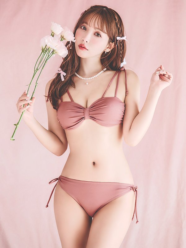 画像20: 【即日発送】【ビキニ】【水着】ショルダー紐シンプルビキニ 2点セット（MG-K018）[YMT]