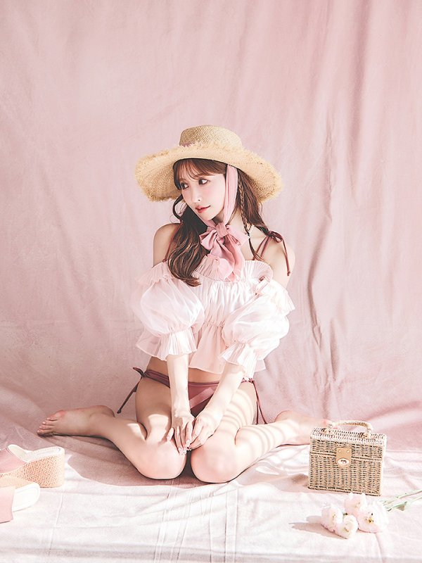 画像28: 【即日発送】【ビキニ】【水着】ショルダー紐シンプルビキニ 2点セット（MG-K018）[YMT]