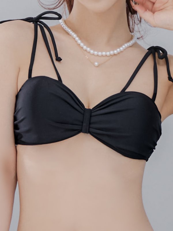 画像16: 【即日発送】【ビキニ】ショルダー紐リボンシンプルビキニ 2点セット【水着】[YMT]