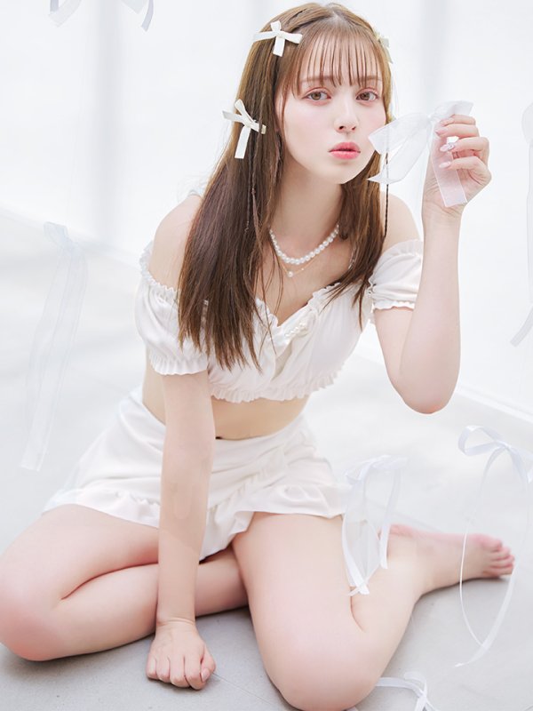 画像27: 【即日発送】【ビキニ】【水着】袖付きシャーリングトップス 4点セット[YMT]