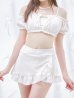 画像14: 【ビキニ】【水着】袖付きシャーリングトップス 4点セット【予約 / 7月上旬発送予定】[YMT]