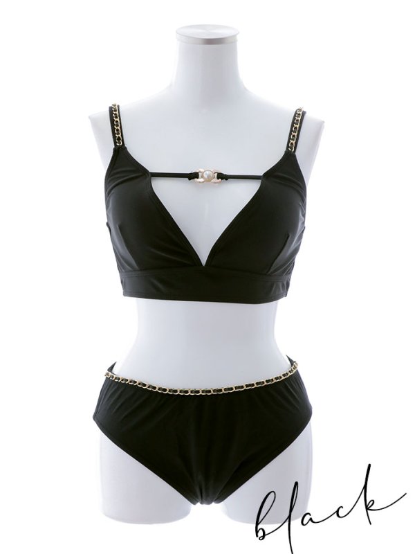 画像34: 【即日発送】【ビキニ】【水着】バストパール&ショルダーチェーンビキニ 2点セット[YMT]
