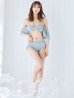 画像4: 【ビキニ】【水着】ハイウエストビッグラメリボン&ビジューキャミソールビキニ 2点セット【予約 / 7月中旬発送予定】[YMT]