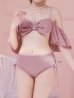 画像34: 【ビキニ】【水着】ハイウエストビッグラメリボン&ビジューキャミソールビキニ 2点セット【予約 / 7月中旬発送予定】[YMT]