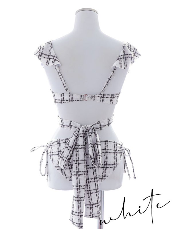 画像21: 【即日発送！】【ビキニ】バックリボン肩フリルツイード柄ビキニ 2点セット【水着】[YMT]