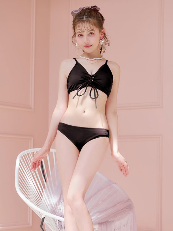 画像33: 【即日発送!】【ビキニ】【水着】レースアップトライアングルビキニ 2点セット[YMT]