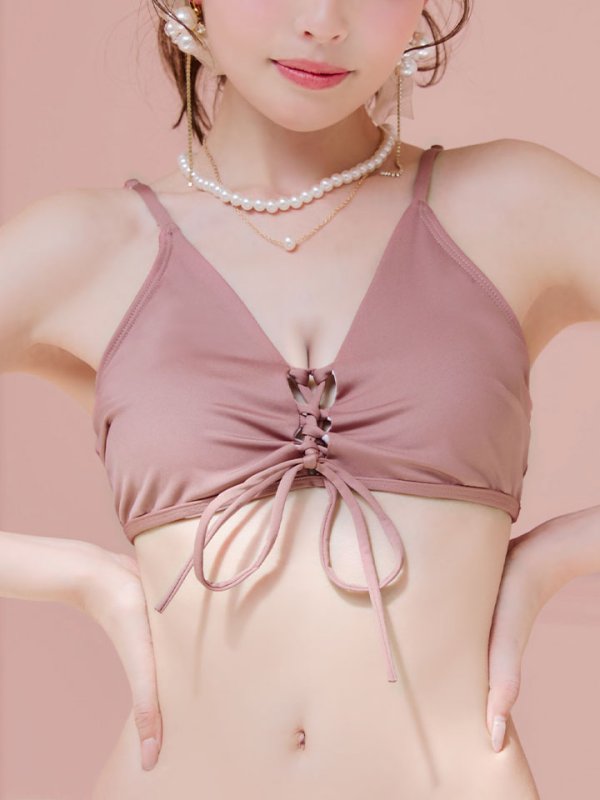 画像17: 【即日発送!】【ビキニ】【水着】レースアップトライアングルビキニ 2点セット[YMT]